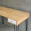 Bàn làm việc có ngăn hộc kéo 120x60cm gỗ cao su chân sắt Hairpin BD68111