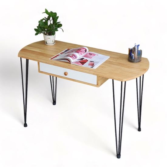 Bàn làm việc có ngăn kéo nhỏ 120x50cm chân sắt Hairpin BD68107