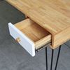 Bàn làm việc có ngăn hộc kéo 120x60cm gỗ cao su chân sắt Hairpin BD68111