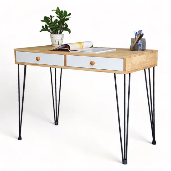 Bàn làm việc nhỏ có ngăn kéo 100x50cm chân sắt Hairpin BD68106