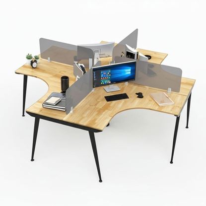 Bàn cụm 4 chỗ ngồi hình chữ thập 240x240cm chân sắt lắp ráp hệ CONE HBCO053