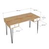 Bàn làm việc có ngăn hộc kéo 120x60cm gỗ cao su chân sắt Hairpin BD68111
