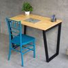 Combo bàn ghế làm việc 100x60cm gỗ cao su chân sắt lắp ráp CB68193