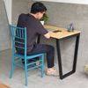 Combo bàn ghế làm việc 100x60cm gỗ cao su chân sắt lắp ráp CB68193