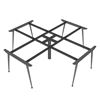Bàn cụm 4 chỗ ngồi hình chữ thập 240x240cm chân sắt lắp ráp hệ CONE HBCO053