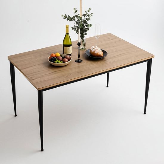 Bàn ăn 140cm gỗ Plywood chân sắt vuốt côn lắp ráp BA68164