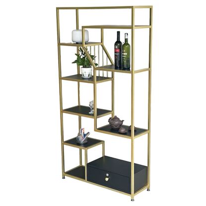 Kệ trang trí khung sắt gỗ cao su KTB137