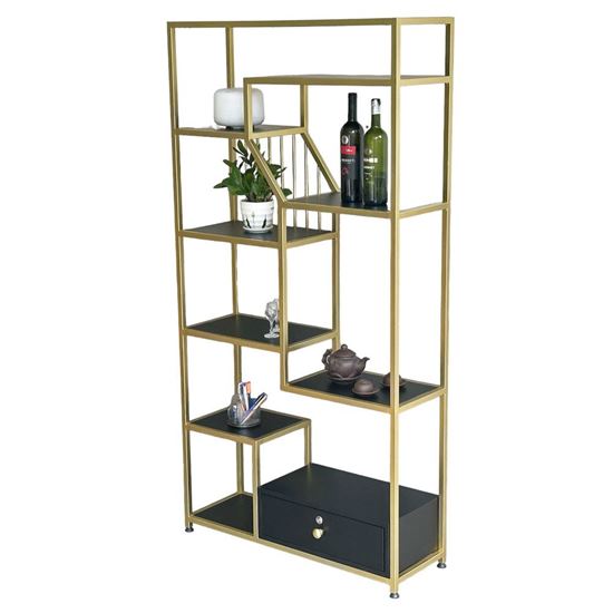 Kệ trang trí khung sắt gỗ cao su KTB137