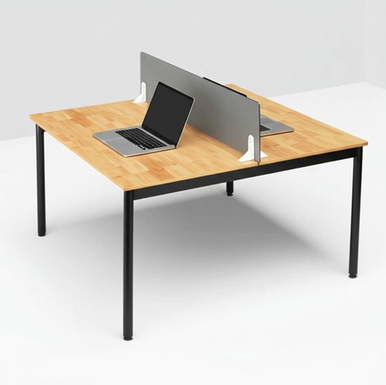 Bàn cụm 2 người 120x120cm chân sắt hệ OMA II gỗ cao su HBOM210