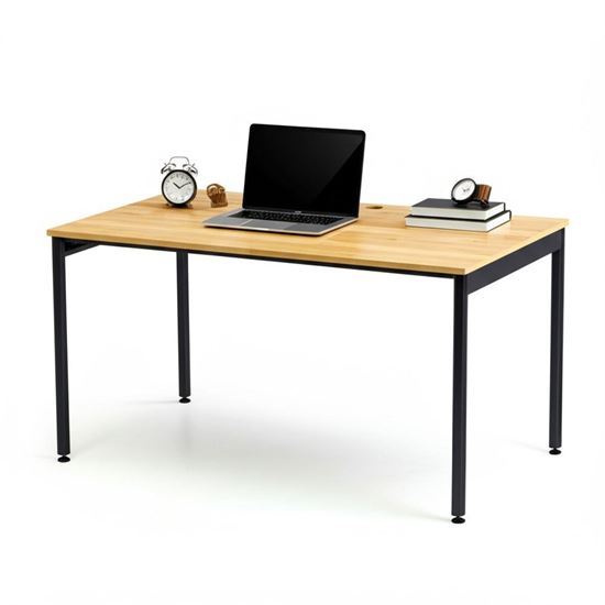 Bàn làm việc 140x80cm hệ OMA II gỗ cao su lắp ráp ngàm HBOM205