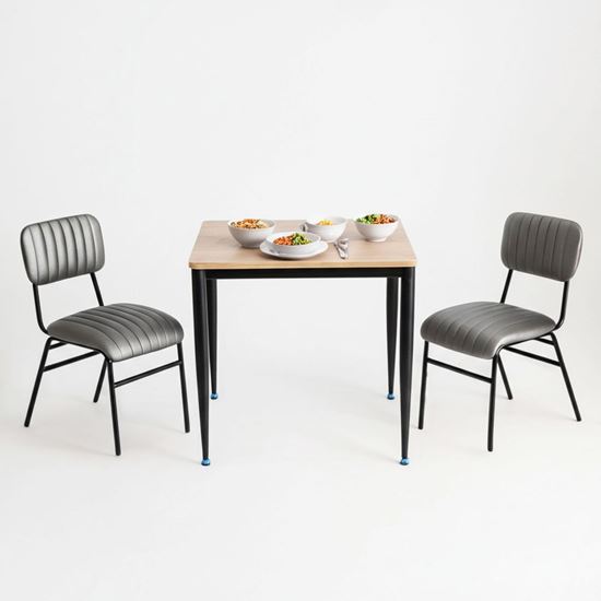 Combo bộ bàn ghế ăn 2 người ngồi gỗ plywood chân sắt CBBA115