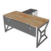 Bàn giám đốc 160x70cm kèm tủ rời gỗ cao su chân sắt lắp ráp BGD68071