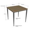 Bàn Ăn vuông 80cm gỗ Plywood chân sắt vuốt côn - BA154