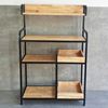 Picture of Kệ để đồ nhà bếp 80x40x120cm gỗ cao su khung sắt KB68040