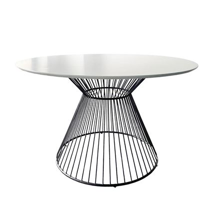 Bàn ăn tròn 100/120cm gỗ cao su khung sắt nghệ thuật BA68167