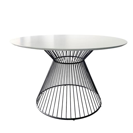 Bàn ăn tròn 100/120cm gỗ cao su khung sắt nghệ thuật BA68167