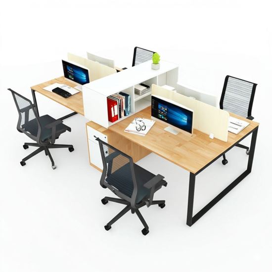 Module cụm bàn làm việc 4 chỗ ngồi chân gác tủ TK104