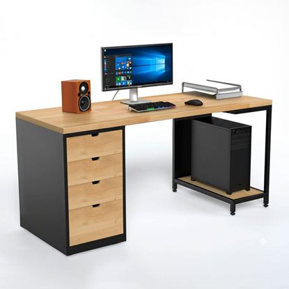 Bàn máy tính 160x70cm chạy viền dày 34mm có kệ để CPU COD68052