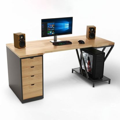 Bàn GamingDesk gác tủ có kệ để CPU 160x70cm gỗ cao su GD68064