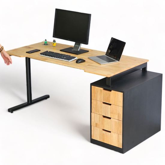 Bàn GamingDesk chân tủ 160x70cm gỗ cao su GD68065