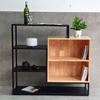 Kệ trang trí phòng khách 110x35x100cm gỗ cao su khung sắt KTB139