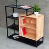 Kệ trang trí phòng khách 110x35x100cm gỗ cao su khung sắt KTB139