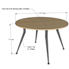 Bàn ăn tròn 120cm gỗ Plywood chân sắt vuốt côn BA158