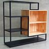 Kệ trang trí phòng khách 110x35x100cm gỗ cao su khung sắt KTB139