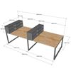 Bàn cụm 4 chỗ ngồi 300x140cm kèm kệ để hồ sơ tài liệu HBRT078