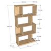 Kệ sách đứng 4 tầng gỗ cao su KS68205