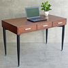 Bàn làm việc có hộc tủ gỗ cao su chân sắt CONE BD68098