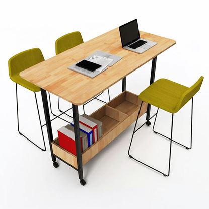 Bàn đứng di động có kệ sách 140x70x105cm chân sắt STD68041