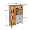 Kệ sách có tủ 80x25x122cm gỗ cao su chân sắt KS68209
