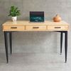 Bàn làm việc có hộc tủ 120x60cm gỗ cao su chân sắt CONE BD68098