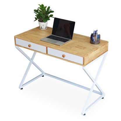 Bàn làm việc nhỏ có ngăn kéo 100x50cm chân sắt chữ X BD68101