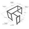 Chân sắt lắp ráp cho bàn góc L 120x110cm sơn tĩnh điện HCUC029