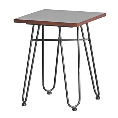 Ghế đôn vuông 35x35cm gỗ cao su chân sắt Hairpin GCF304