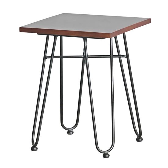 Ghế đôn vuông 35x35cm gỗ cao su chân sắt Hairpin GCF304