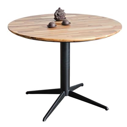 Bàn tròn 100cm gỗ tràm chân sắt BA68223