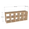 Kệ giày ô vuông 10 ngăn 110x30x45cm gỗ cao su KG68087