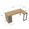 Bàn làm việc chữ L 160x100cm gỗ cao su chân sắt CD68038