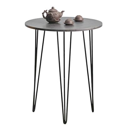 Bàn cafe tròn 60x60cm gỗ cao su chân Hairpin CFD68263