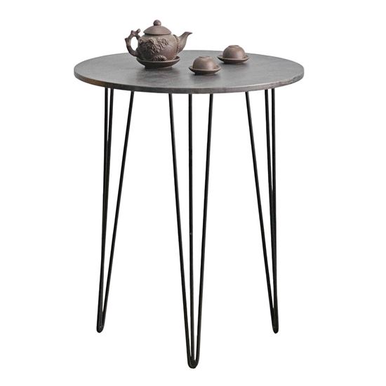 Bàn cafe tròn 60x60cm gỗ cao su chân Hairpin CFD68263