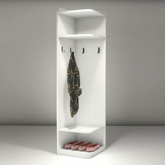 Kệ quần áo góc 40x40x170cm gỗ cao su TQA68057