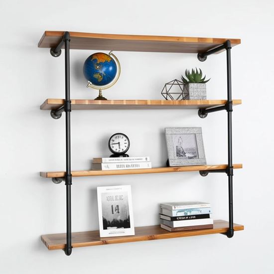 Kệ ống nước treo tường 4 tầng 120x30cm gỗ tràm PPF017