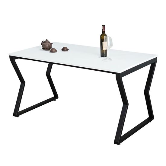 Bàn ăn chữ nhật 140x80cm gỗ cao su chân sắt MConcept BA68225