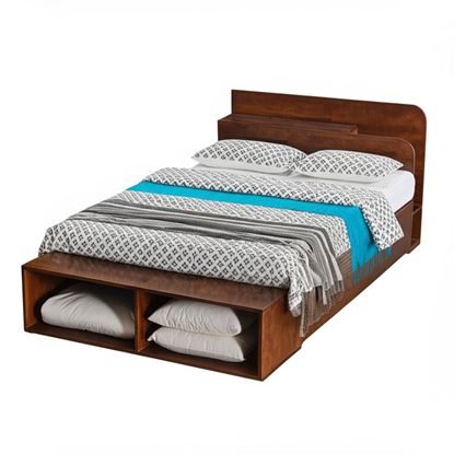 Giường ngủ 120cm gỗ cao su có hộc kéo GN68051