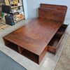 Giường ngủ 120x220cm gỗ cao su có hộc kéo GN68051