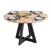 Bàn ăn tròn 120x120cm gỗ tràm chân sắt BA68227