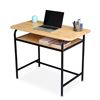 Bàn làm việc có ngăn để sách 100x50cm gỗ cao su khung sắt BD68099